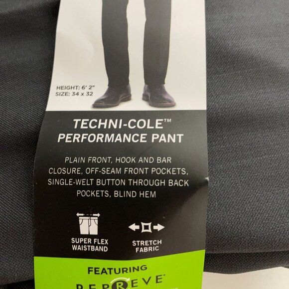 NEW Kenneth Cole Reaction Men's 29X30 Techni-Cole Performance Pants Gray Slim - Picture 6 of 9